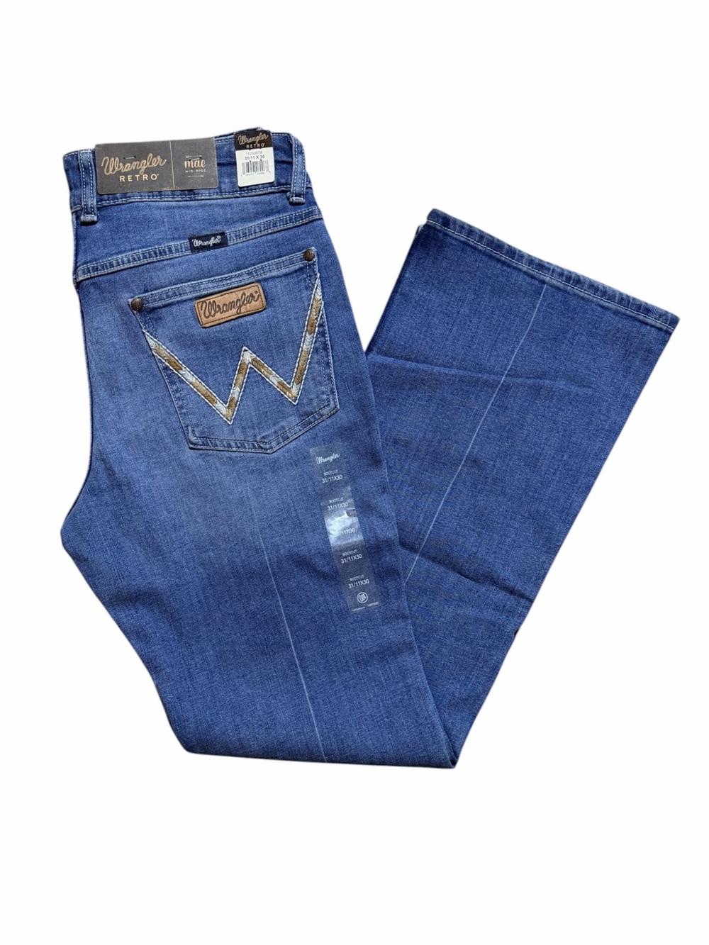 Wrangler Retro Mae Mid-Rise Bootcut Jeans - Faye Wash - Size 11 31x30